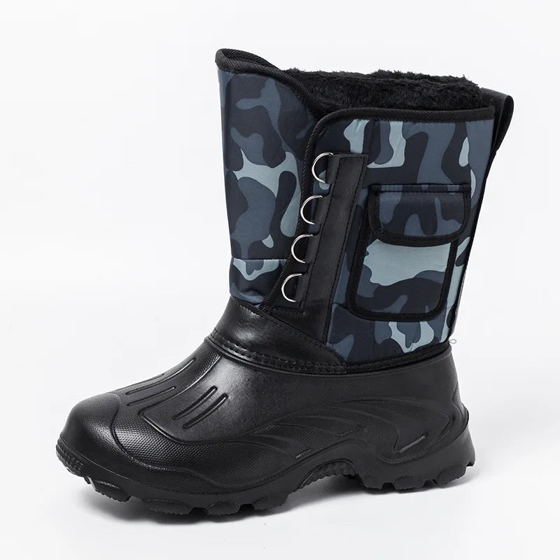 Winter Men's Waterproof Sneakers 2025 Outdoor Snow Boots for Men Thickened Warm Fishing Non-slip Hiking Boots Male Plus Size 46