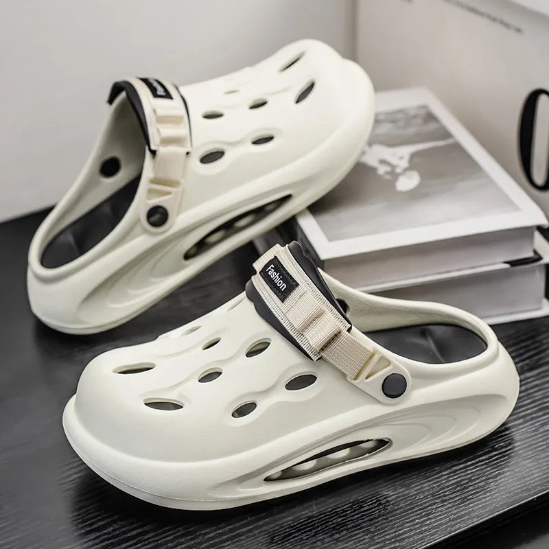 Couple Style Men's and Women's Summer Outdoor Hollow Anti-Slip Beach Shoes, Anti-Odor Dual-Purpose Sandals and Slippers