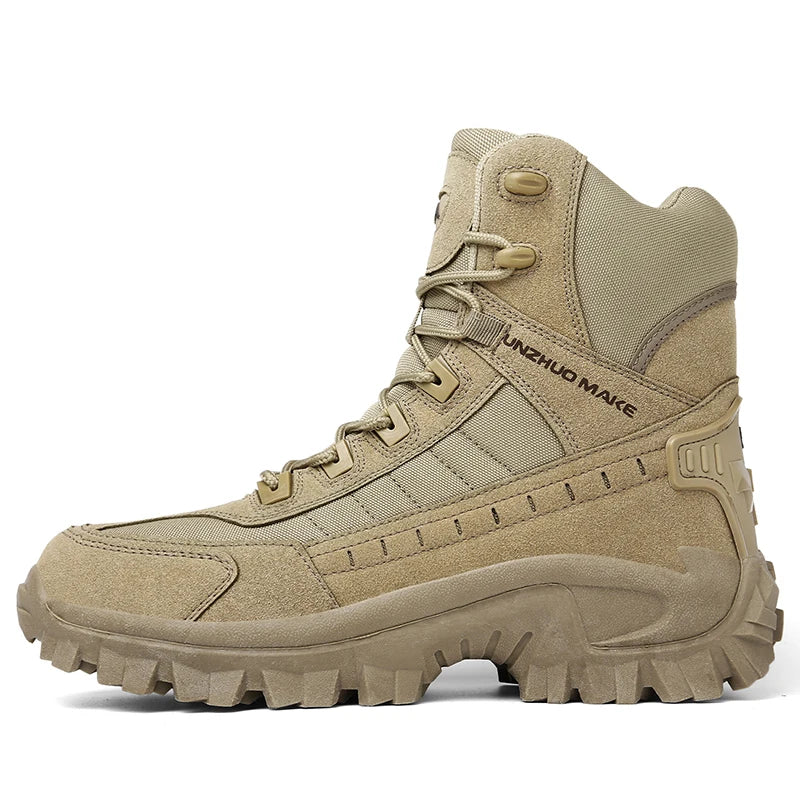 2024 New Winter Work boots Men's Desert Tactical Boots Outdoor Hiking Shoes Men's Leather Desert Combat Ankle Boots Plus Size