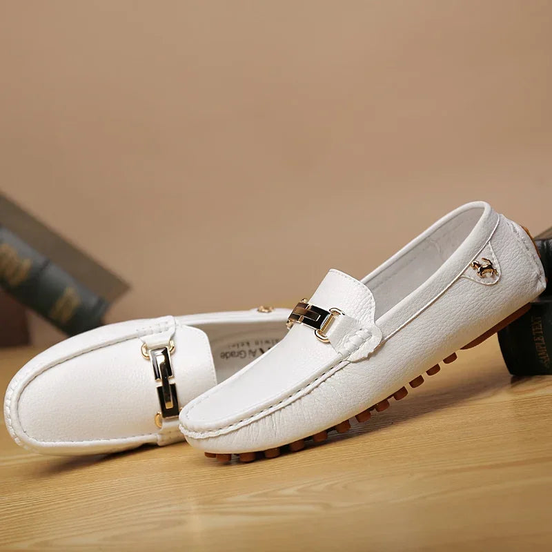 YRZL Men's Loafers Dress Office Shoes Men PU Leather Casual Shoes Lightweight Breathable Comfortable Slip on Driving Shoes Men