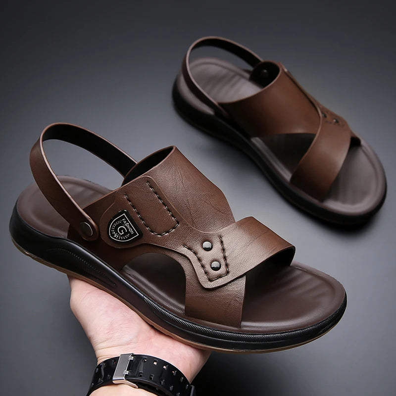 British Style Men's Outdoor Beach Shoes Summer Trend Thick Soled Wear-resistant Men's Oxford Shoes Breathable Casual Sandals