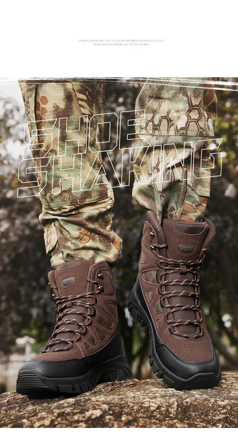 Men Tactical Boots Lace Up Military Army Boot Unisex Work Hiking Shoe Desert Waterproof Brand Climbing Shoe Male Ankle Size Plus