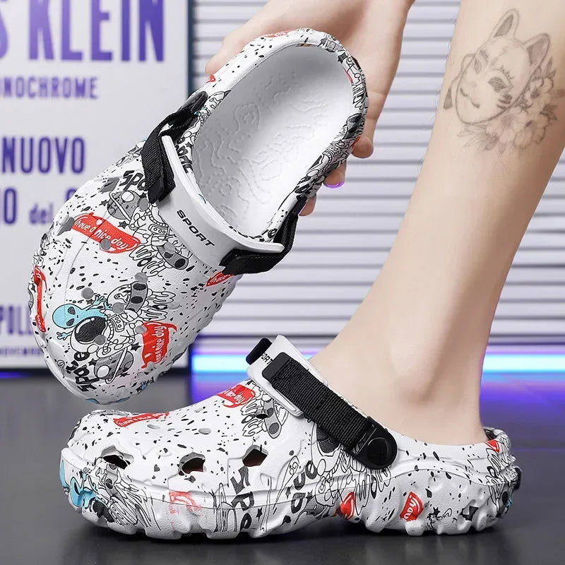 Plus Size 47 Summer Men Sandals Clogs Outdoor Garden Clogs Hole Shoes Male Casual Shoes Water Shoes Comfort Home Soft Slippers