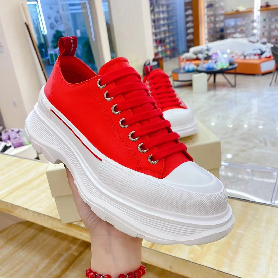 Handcrafted Leather Casual Sneakers Man Platform Trainers Unisex Originality Flat Loafers Men's Footwear