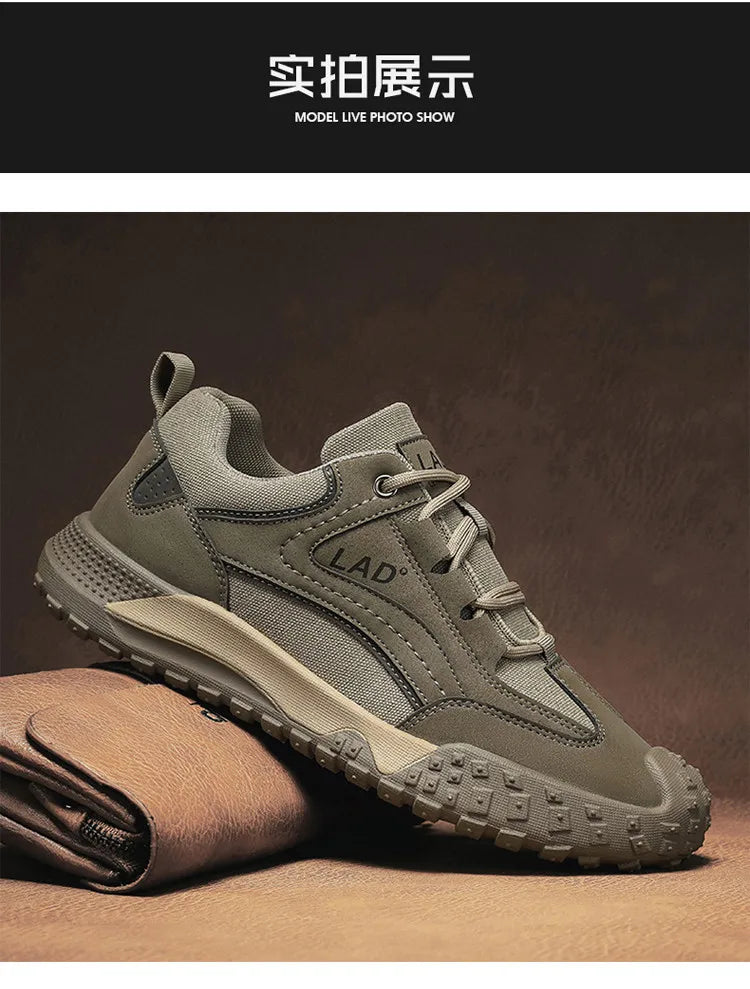 High Quality Men's Sneakers Classics Men Lace-up Shoe for Outdoor Breathable Hiking Shoes Comfortable Sneakers Male Safety Shoes