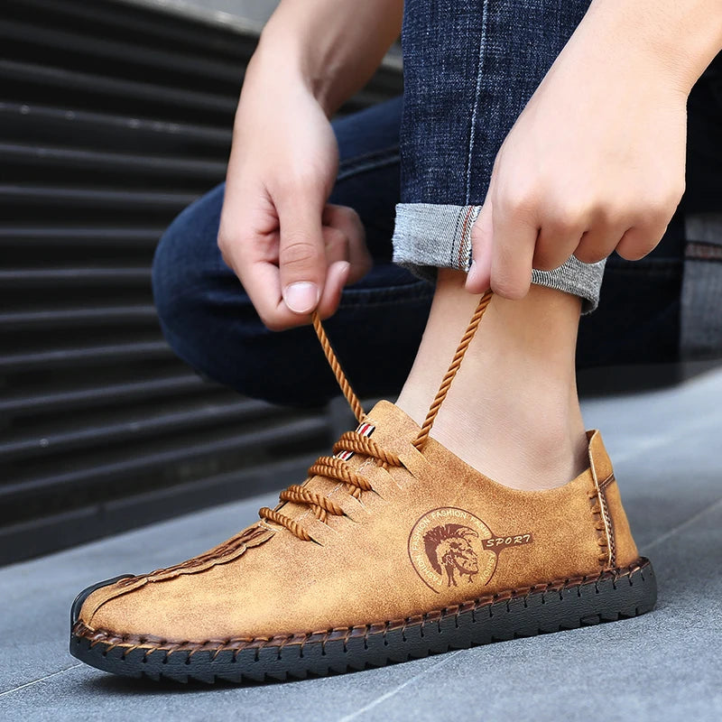 Men's Casual Shoes Fashion Driving Shoes For Men High Quality Loafers Genuine Leather Men Shoes Plus Size 48