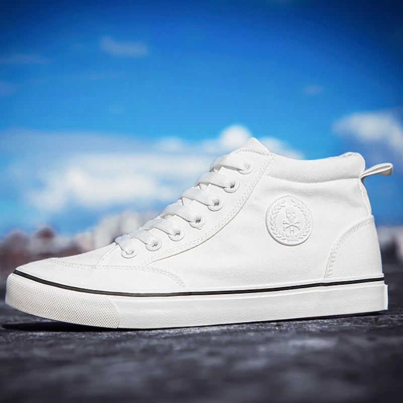 High Top Canvas Shoes Men Shoes Fashion Classics Casual Shoes Solid Color Lace Up Running Shoe High Quality Flat Male Sneakers