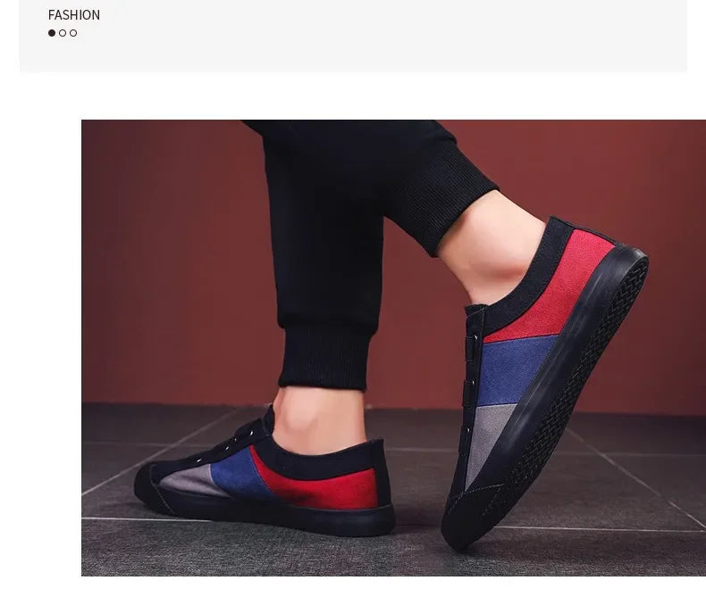 Fashion Men's Canvas Sneakers Casual Shoes Breathable Flat Buckle Loafers Shoes Summer Autumn Mens Designer Men Board Shoes