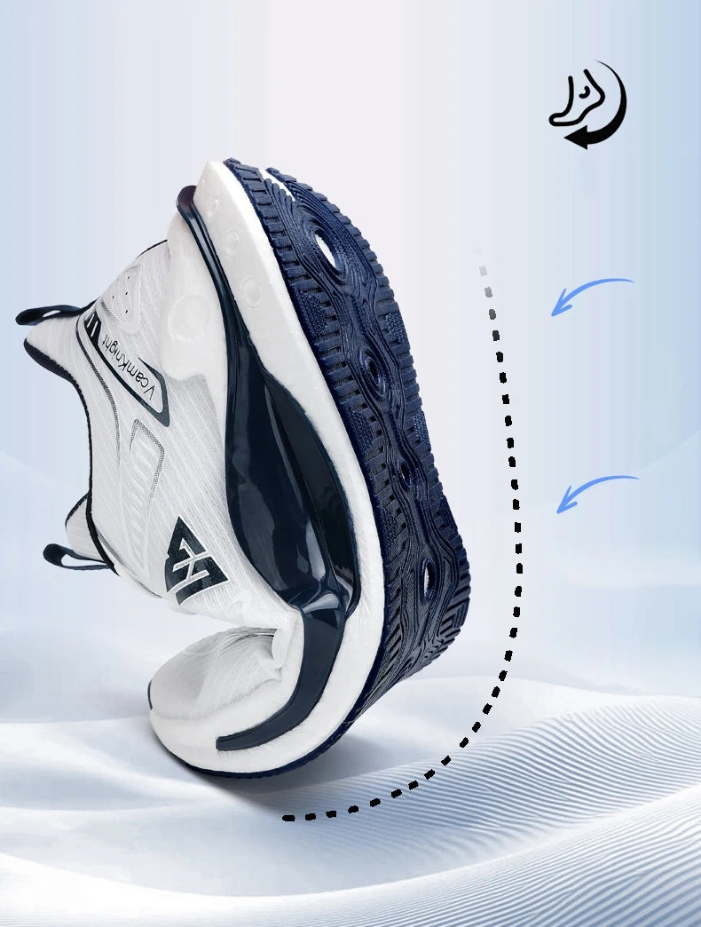 Lightweight Breathable Running Shoes Men Popcorn Shock Absorption Sneakers Flexible Anti Slip Outdoor Sports Shoes Summer Autumn