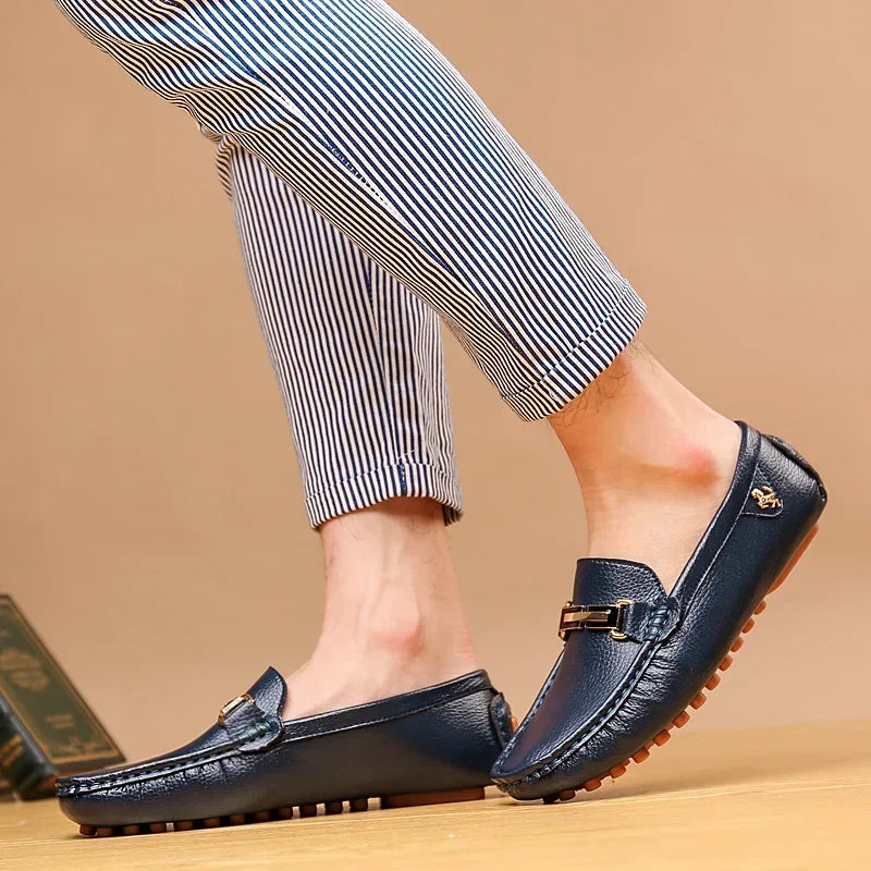 YRZL Men's Loafers Dress Office Shoes Men PU Leather Casual Shoes Lightweight Breathable Comfortable Slip on Driving Shoes Men