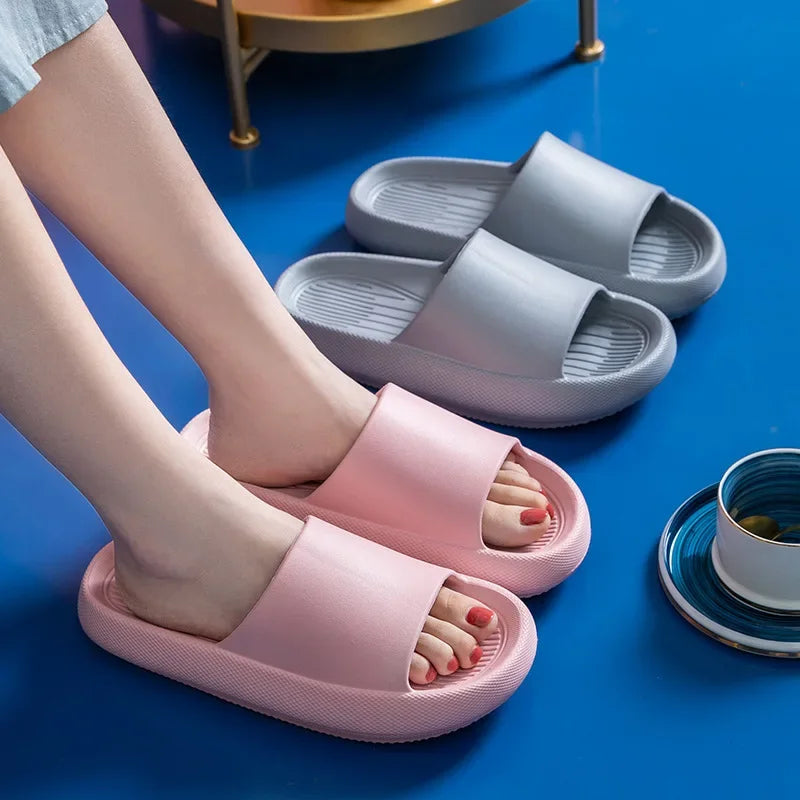 Big Size 48 49 Men Slippers Women Soft EVA Platform Thick Sole Slides Summer Beach Sandals Couples Home Anti-Slip Bathroom Shoes