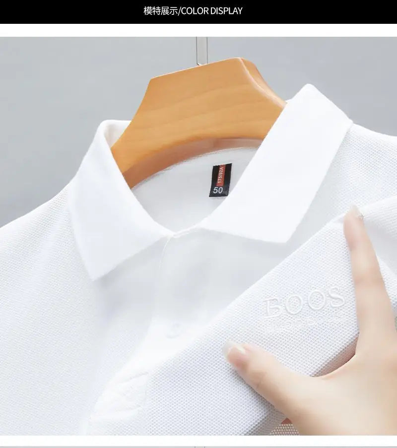 2025 Summer New Brand Embroidered Men's 100% Cotton Short Sleeve Polo Shirt Casual Breathable Top Tshirt Hot Selling