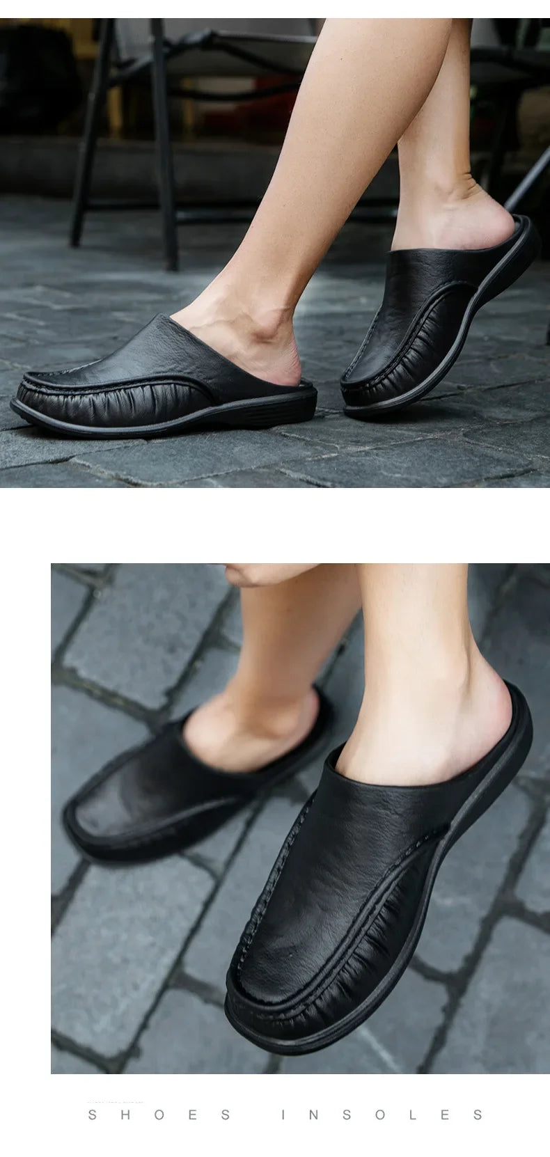 2025 Men Shoes EVA Slip on Flats Shoes Men's Slippers Men Walking Half Slipper Comfortable Soft Household Sandals