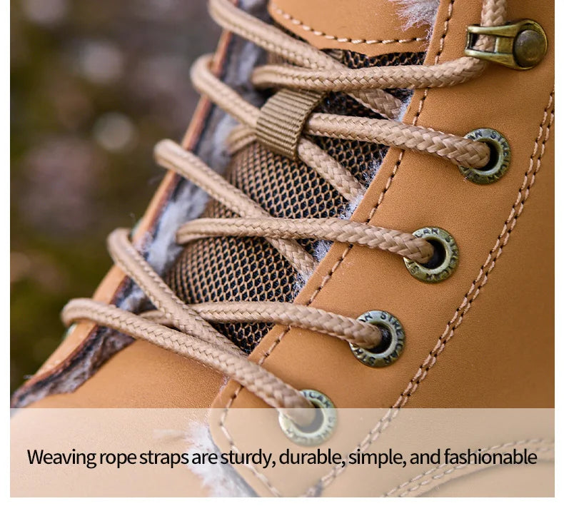 New 2024 Fashion Winter Velvet Work Safety Boots For Men Nail Proof Indestructible Waterproof Steel Toe Cap Male Sneakers