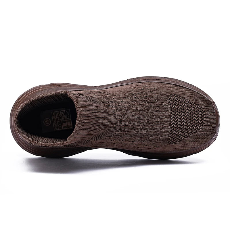 Soft Light Sneakers Men and Women Plus Size 35-46 Unisex Sports Shoes Thick Sole Cushioning EVA Slip On Ankle Socks Shoes