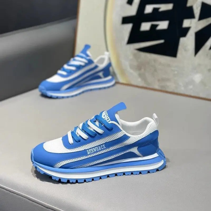 Chunky Sneaker Men Designer Retro Soft Sole Sport Shoes Fashion Casual Leather Fabric Breathable Height Increased Platform Shoes