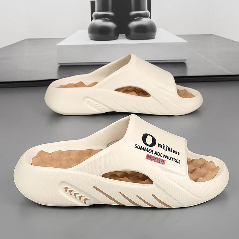 Men Slippers 2024 Summer New Platform Slides Sandals EVA Soft-sole Men Shoes Indoor Outdoor Walking Beach Shoes Flip Flops