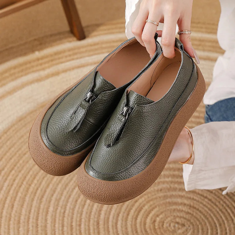 Top quality front zip red loafers woman slip-on geunine leather shoes designer womens oxford sneakers plus size female shoe