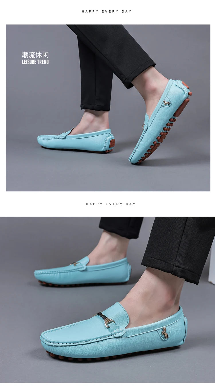 MAEDEF Men's Loafers 2024 Spring Autumn Fashion Shoes Men Classic Brand High Quality Leather Comfy Drive Shoes Boat Casual Shoes