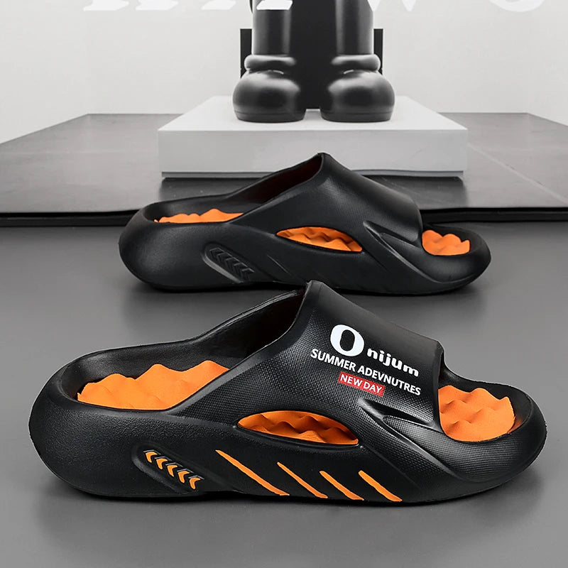 Men Slippers 2024 Summer New Platform Slides Sandals EVA Soft-sole Men Shoes Indoor Outdoor Walking Beach Shoes Flip Flops