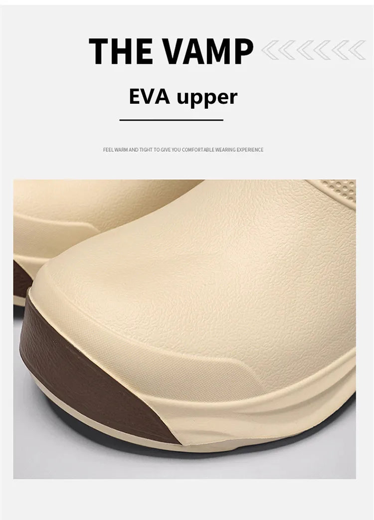 STRONGSHEN Men Plush Warm Chef Shoes Outdoor Garden Clogs Proffesional Waterproof Oilproof Non-Slip Kitchen Shoes For Pet Work