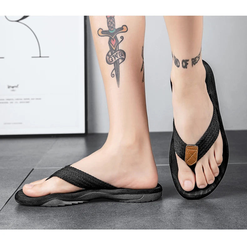 Home Flip Flops Fashion Men's Slippers Outdoor Sandals Summer Beach Shoes Size 39-46