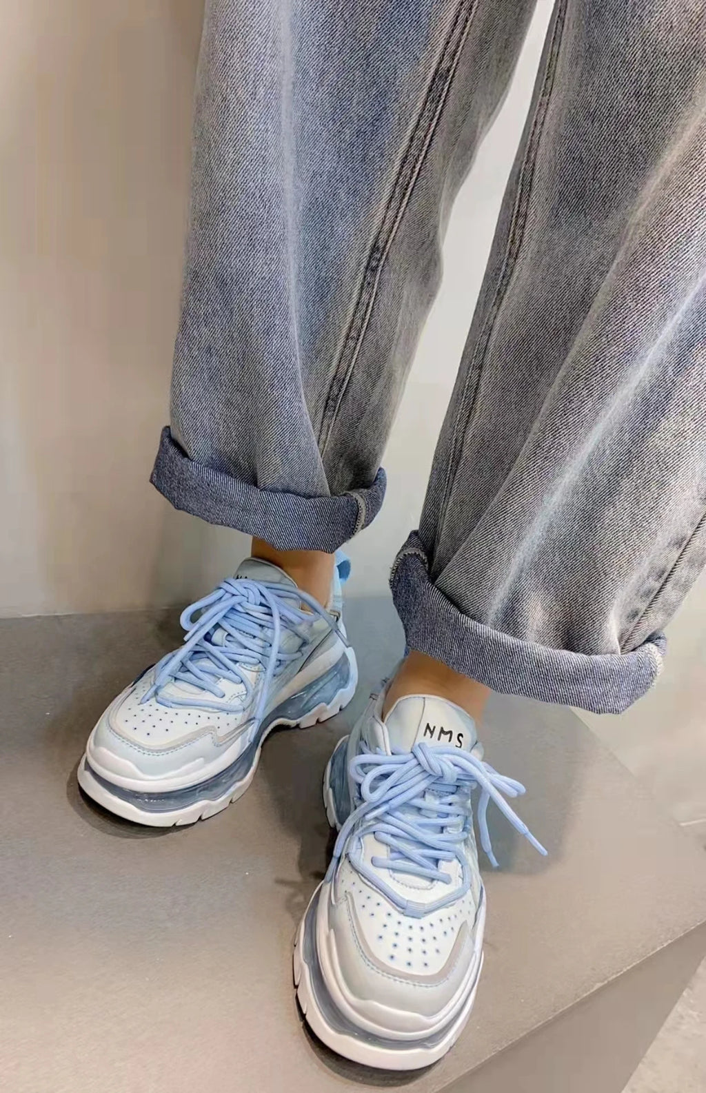 Shoes Women Sneakers Fashion Sole Design Light Color Summer Chunky Luxury Casual Sports Lace-up Basic Walking Shoes
