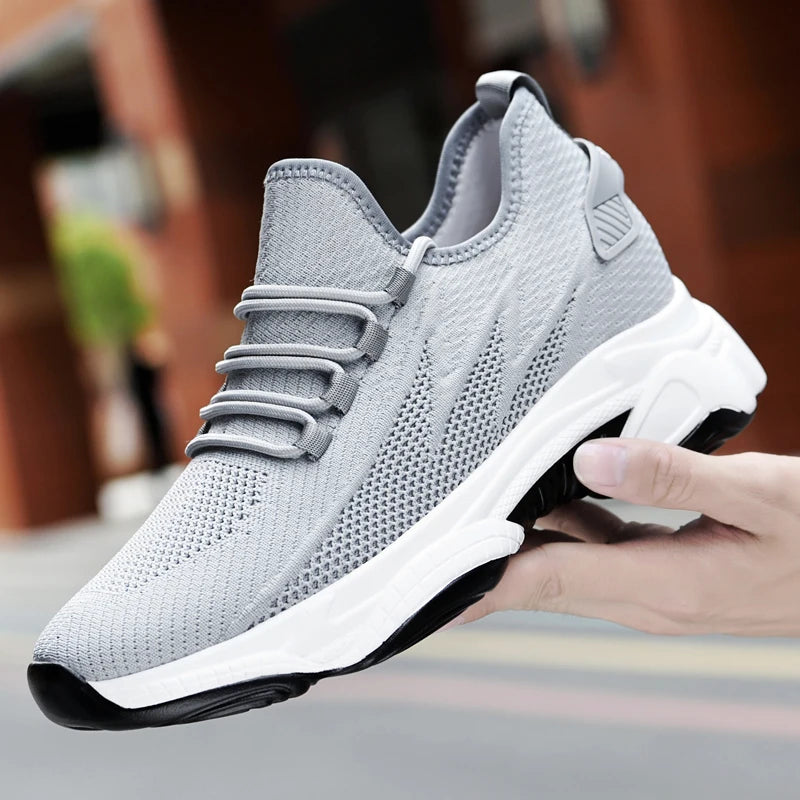 Chunky Lift Shoes Men Elevator Sneakers  Height Increase Insole 6cm  Mesh Summer Plus Size 36-46