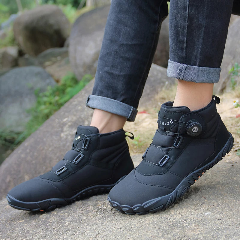 Men Winter Boots Outdoor Barefoot Boots for Women Ankle Boots Plush Warm Snow Shoes Non-slip Sneakers Plus Size Couple Shoes