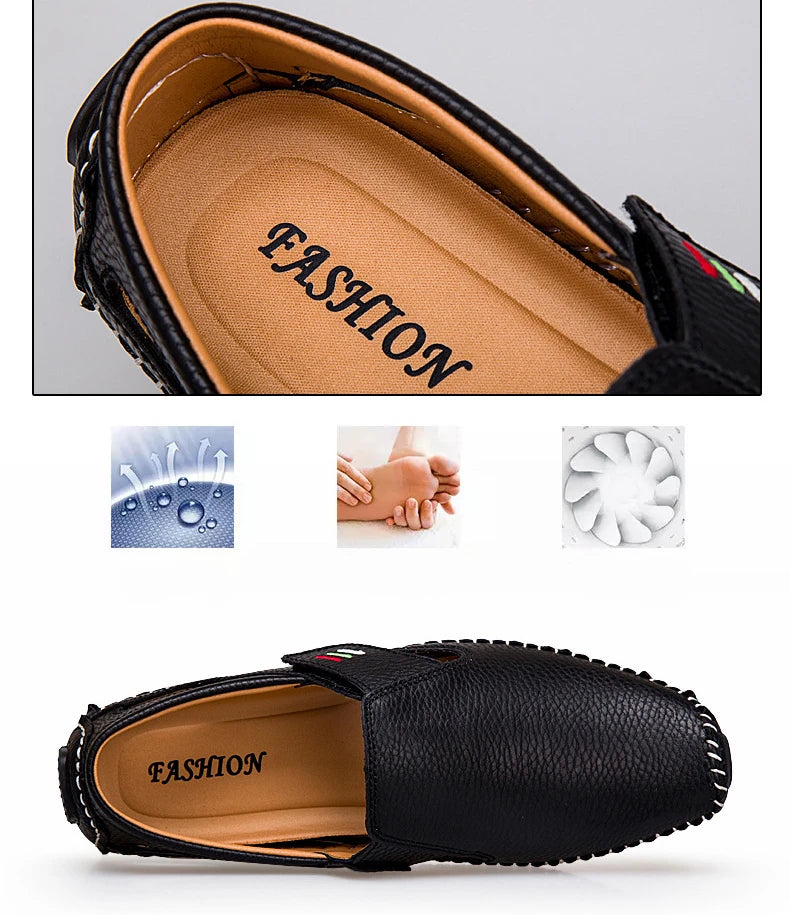 Men's Moccasins Summer Walking Breathable Casual Shoes Flat Shoes