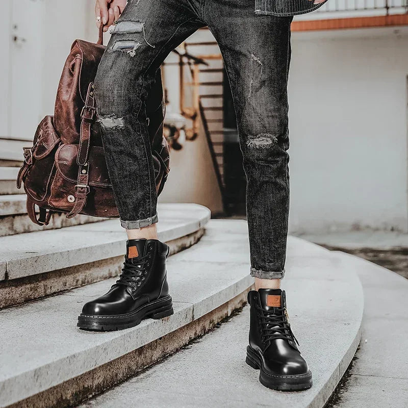 2026 Winter Ankle Boots Men's Boots Outdoor Yellow Boots Classic Design High Top Men Casual Shoes Botas Para Hombre
