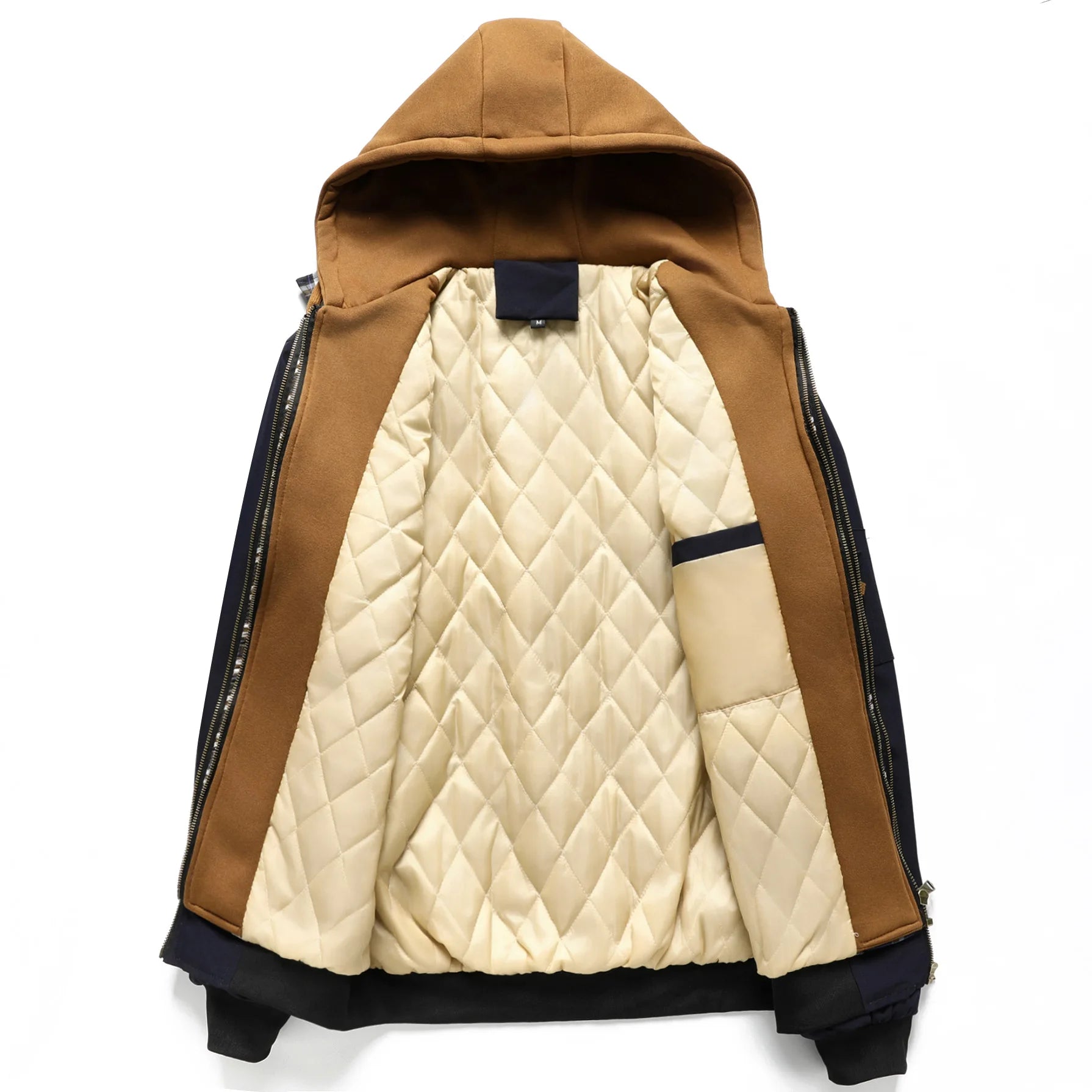 Spring Autumn Winter New Fashion Men’s Casual Trendy Color-coded Loose Fake 2 Piece Set Jacket Male Hooded Coats Clothes Tops