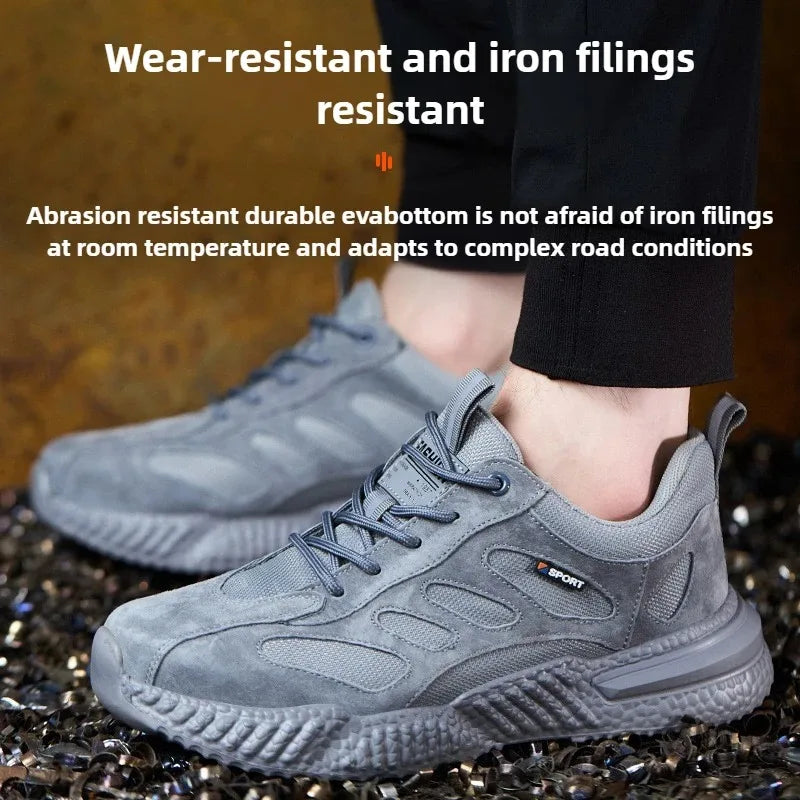 plastic toe cap safety shoes lightweight comfortable construction shoes for men protective work sneakers anti-slip work shoes