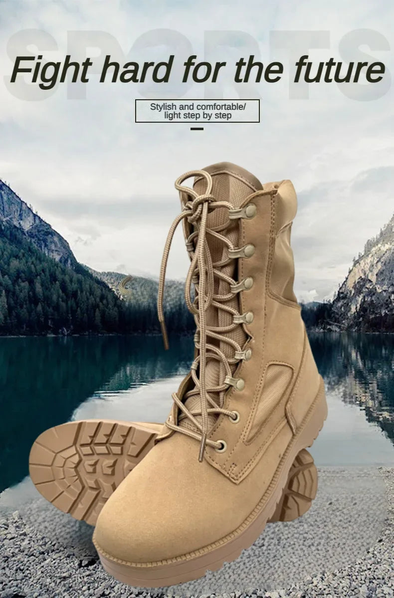 2025 New Man Tactical Combat Boots Men Outdoor Hiking Desert Boots Breathable Male Ankle Boots Jungle Shoes
