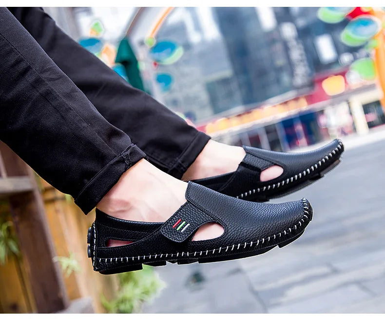 Men's Moccasins Summer Walking Breathable Casual Shoes Flat Shoes