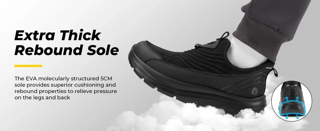 Fitville Wide Men'S Slip-On Running Shoes Lightweight Breathable Outdoor Casual Sports Walking Shoes Sneakers For Swollen Feet
