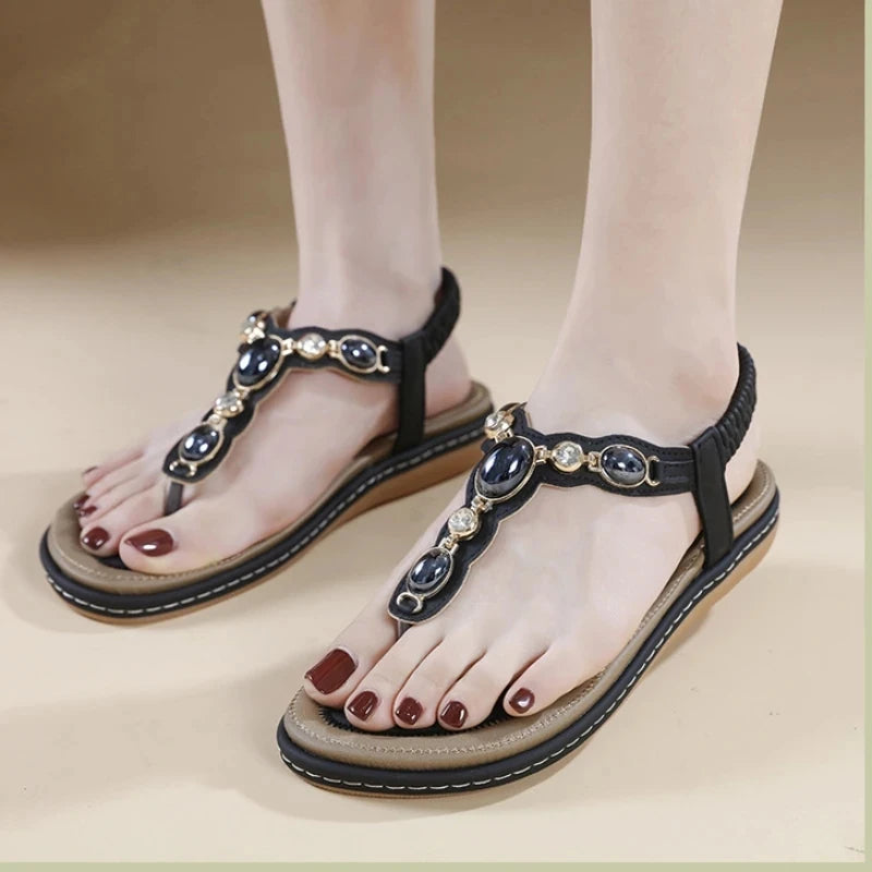 Summer New woman sandals Fashion Flats Women Casual Beach Shoes Women's Bohemia Style Leisure sandals Large Size 36-42