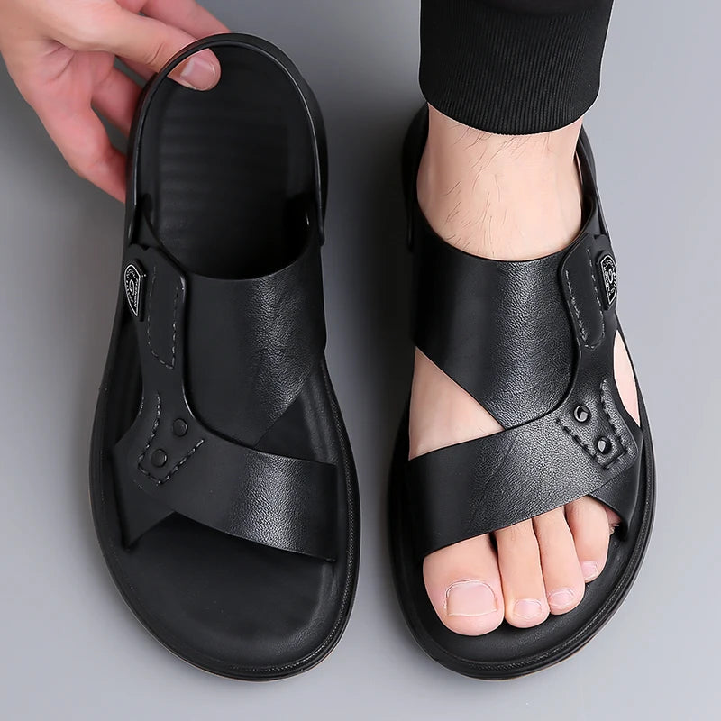 British Style Men's Outdoor Beach Shoes Summer Trend Thick Soled Wear-resistant Men's Oxford Shoes Breathable Casual Sandals