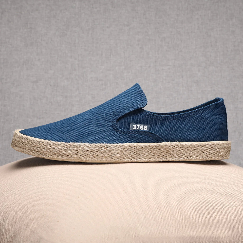Soft Espadrilles Men Hemp Loafers Slip on Shoes Fashion Mens Shoes Casual Male Breathable Canvas Spring Rubber Sneakers Men
