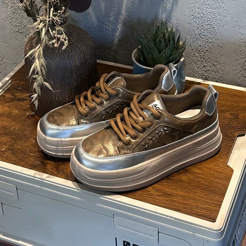 AIYUQI 2026 New Women's sneakers Shoes Flat Casual Women Skateboard Shoes Lace-Up Leopard Print female Dexterity Shoes