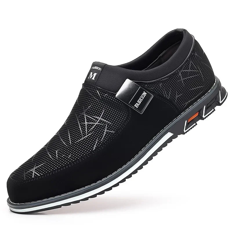 Business Men Leather Shoes for Men 2025 New Comfort Trend Flat Work Shoes Casual Moccasin Sneakers Slip on Big Size Male Loafers
