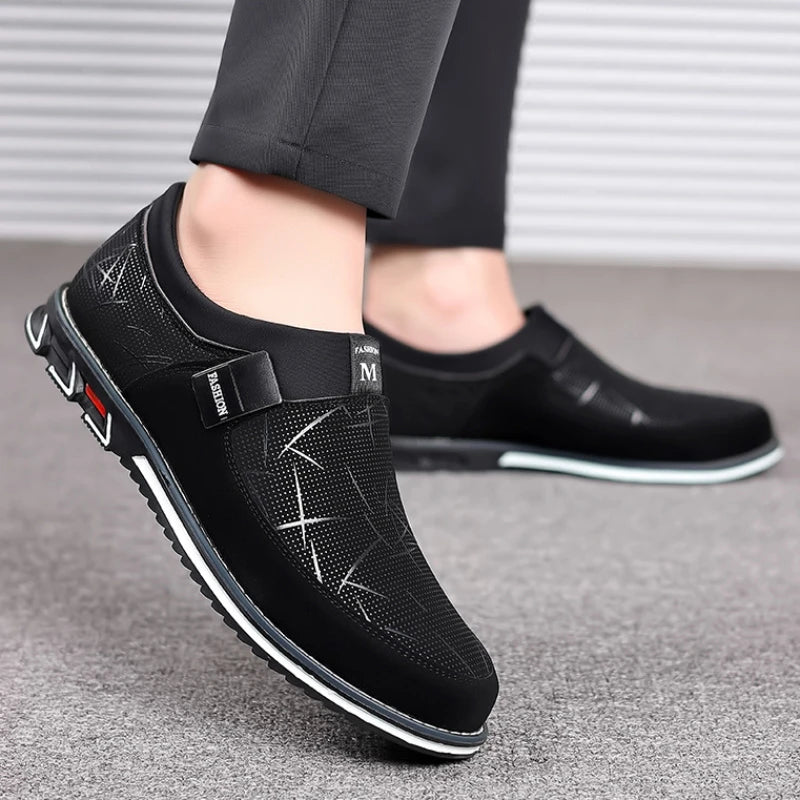 Business Men Leather Shoes for Men 2025 New Comfort Trend Flat Work Shoes Casual Moccasin Sneakers Slip on Big Size Male Loafers
