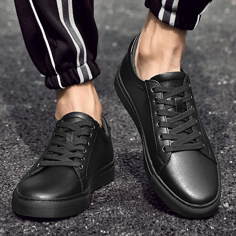 Luxury Brand Men's Sneakers Genuine Leather Casual Shoes Leisure Walk Men Shoes All-match Outdoor Skateboard Footwear For Male