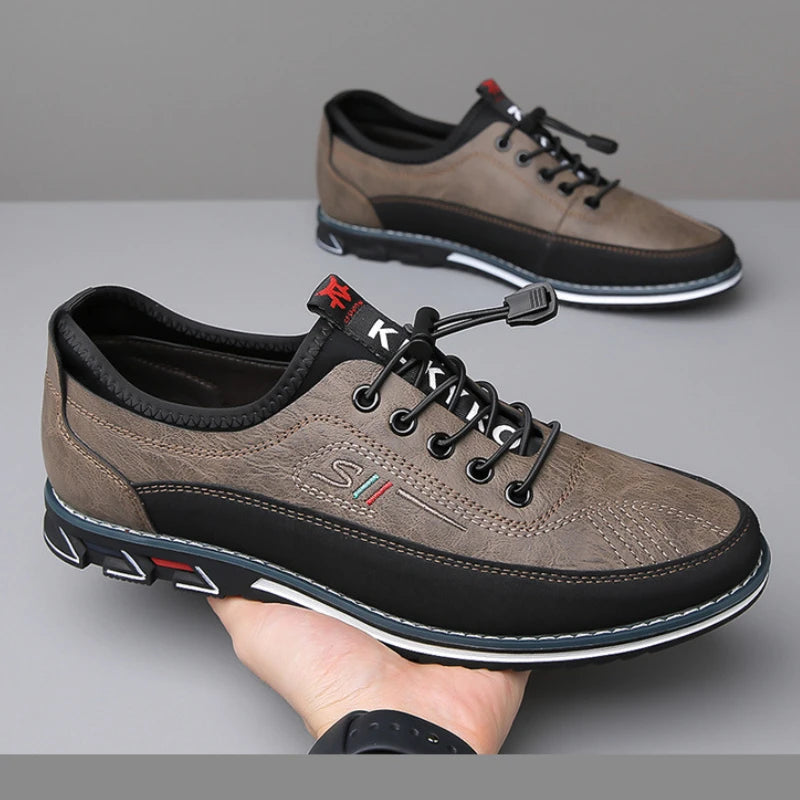 New Men's Leather Flat Casual Shoes Soft Sole Slip on Loafers Business Formal Shoes for Men Zapatos Casuales De Hombre Plus Size