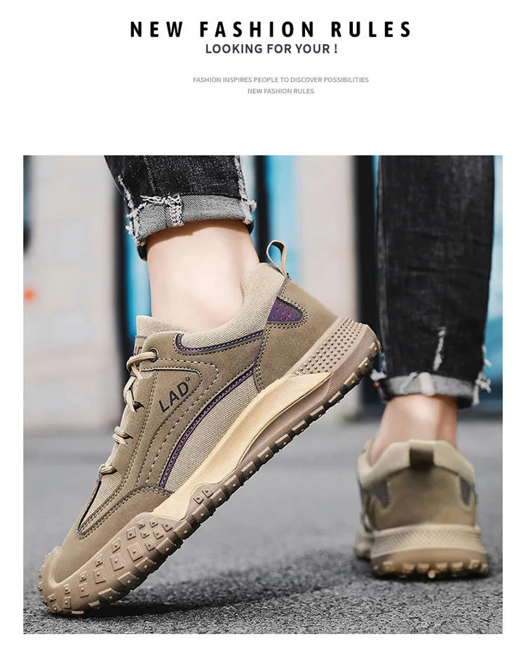 High Quality Men's Sneakers Classics Men Lace-up Shoe for Outdoor Breathable Hiking Shoes Comfortable Sneakers Male Safety Shoes