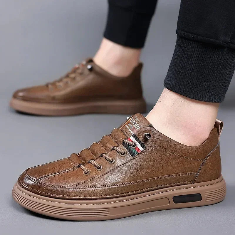 New Leather Shoes for Men Non-slip Sports Fashion Comfortable Sneakers Male Flat Slip-on Casual Brand Men's Casual