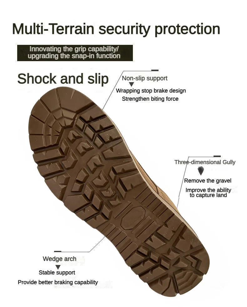 New Brand Leather Man Tactical Combat Boots Men Outdoor Hiking Desert Boots Breathable Male Ankle Boots