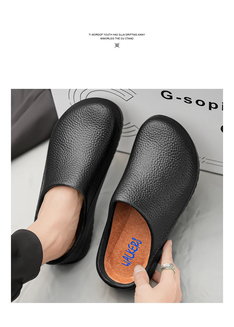 Couple Chef Shoes Four Seasons Waterproof  Anti slip Men's and Women's casual Business Work Shoes Fashion comfort Half EVA Shoes