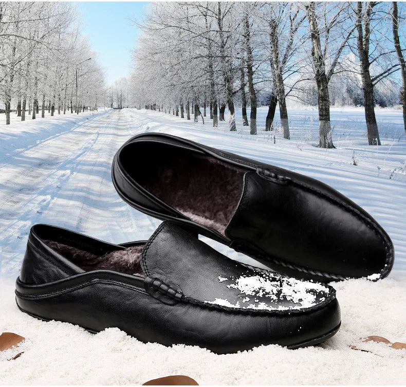 Men Loafers 2025 New Leather Shoes Men‘s Casual Shoes Moccasins Breathable Sneakers Men Driving Shoes Comfort Flats Plus Size 48