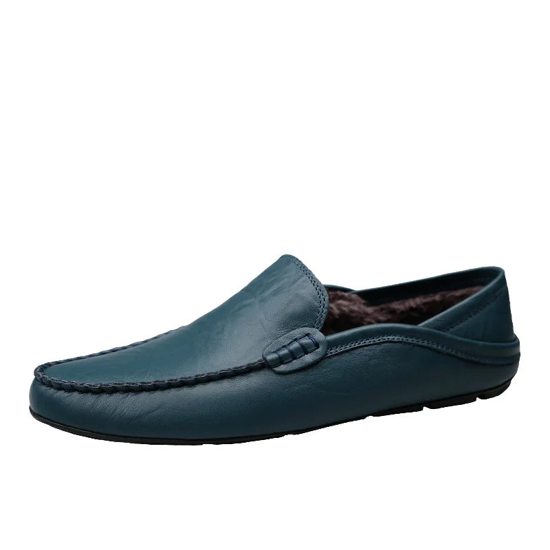 Men Loafers 2025 New Leather Shoes Men‘s Casual Shoes Moccasins Breathable Sneakers Men Driving Shoes Comfort Flats Plus Size 48